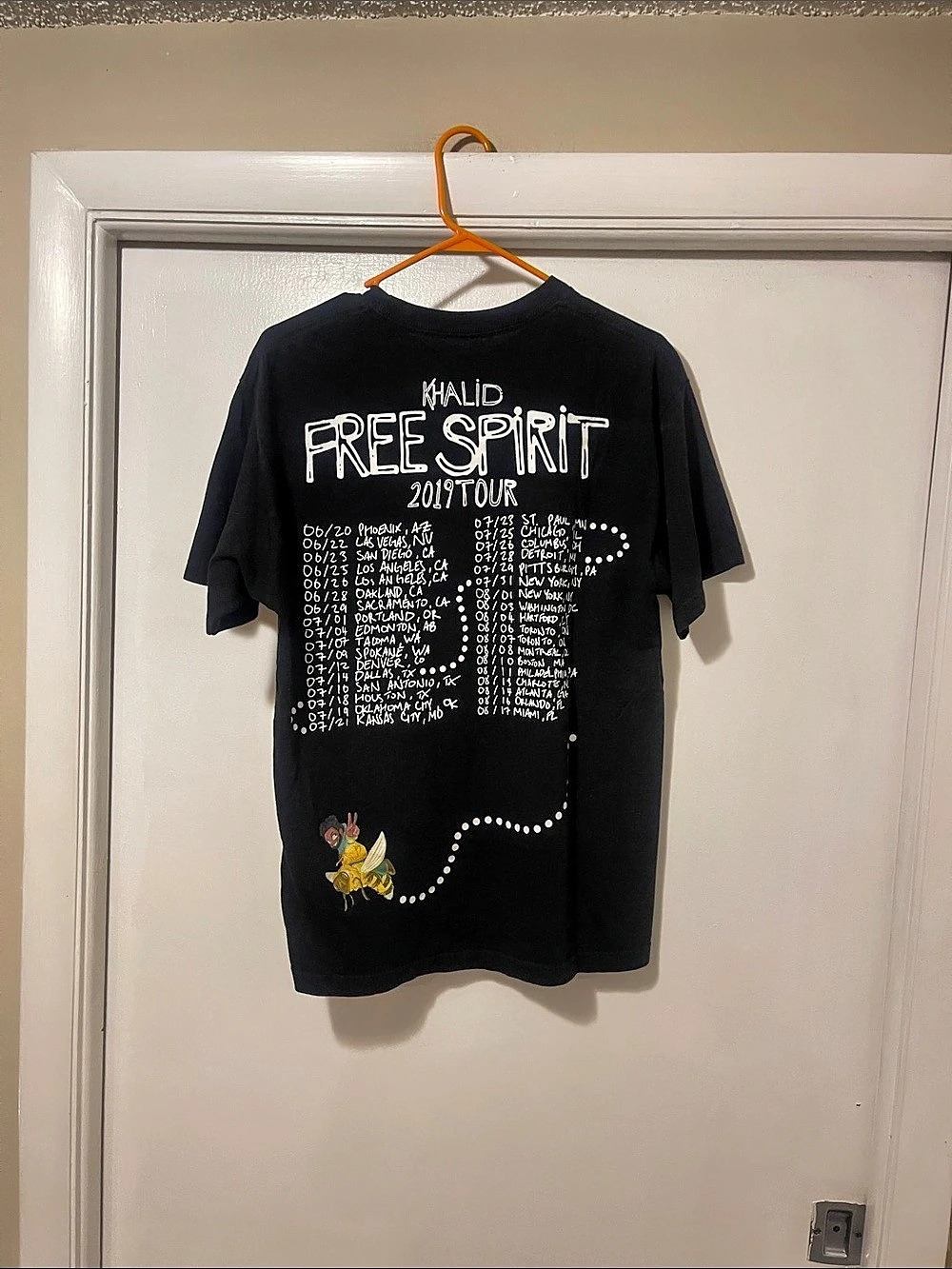 Khalid Free Spirit 2019 Tour Graphic Tee in Black Size Large